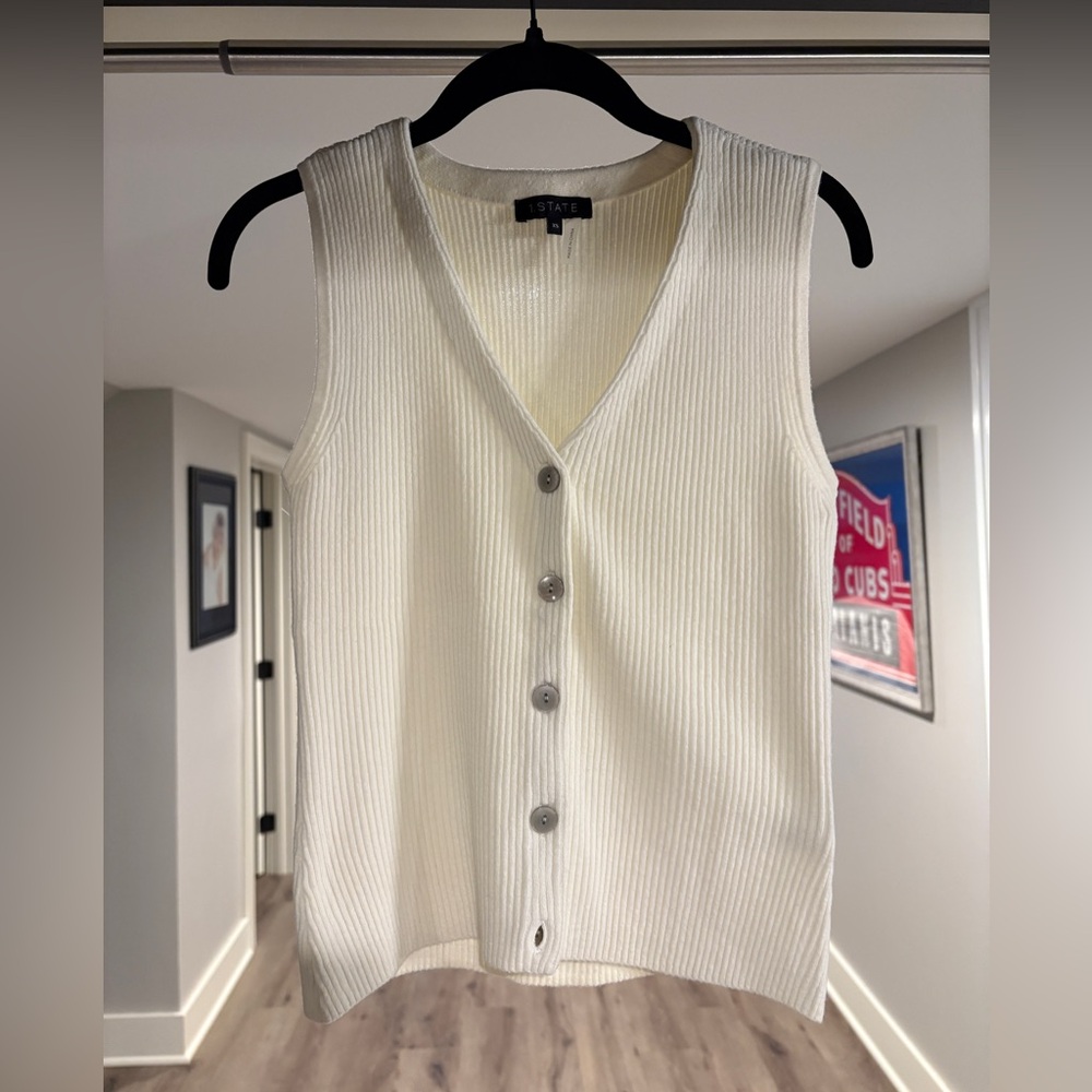1. State Cream Ribbed Vest
